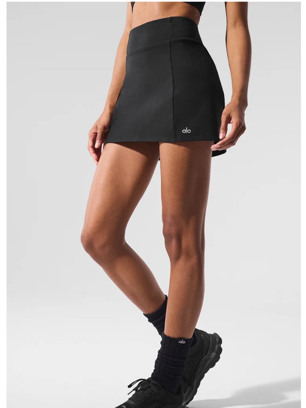 ✨ NWT Alo Yoga Airbrush High-Waist Good Form Tennis Skort 🎾🏓👟- Black/Small